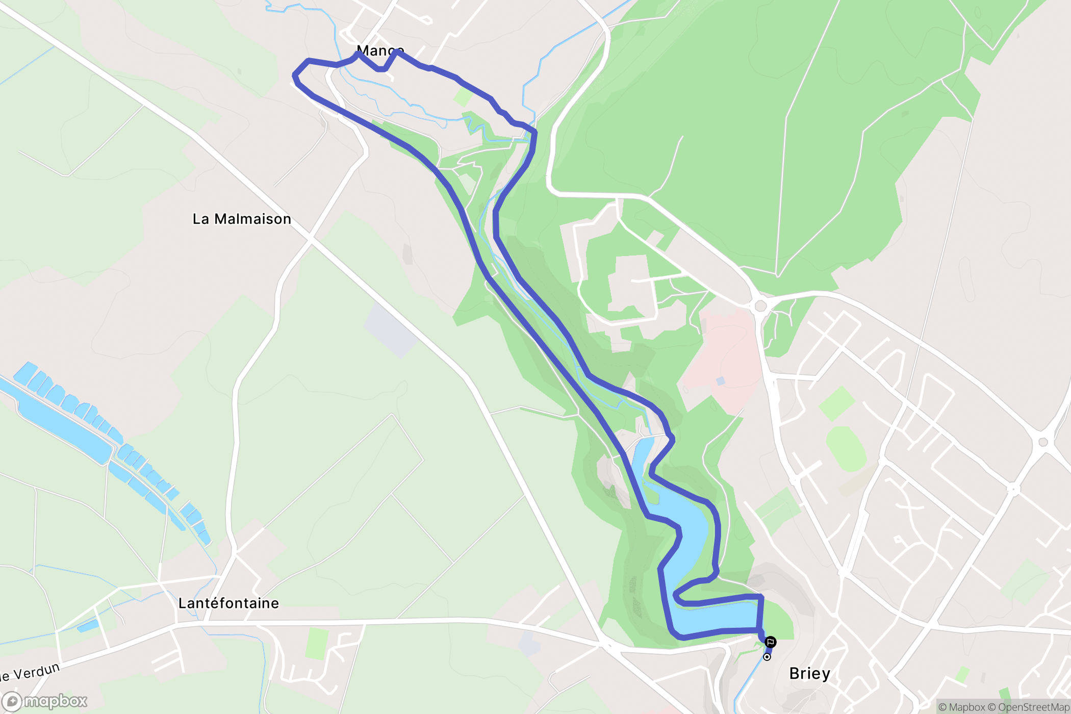 Val de Briey : carte du parcours de randonnée - France