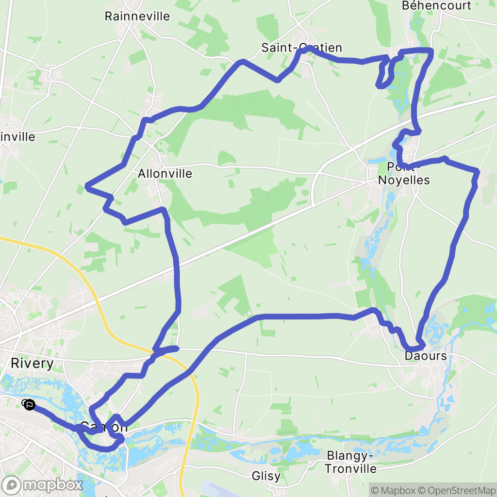 Amiens : carte du parcours de randonnée - France