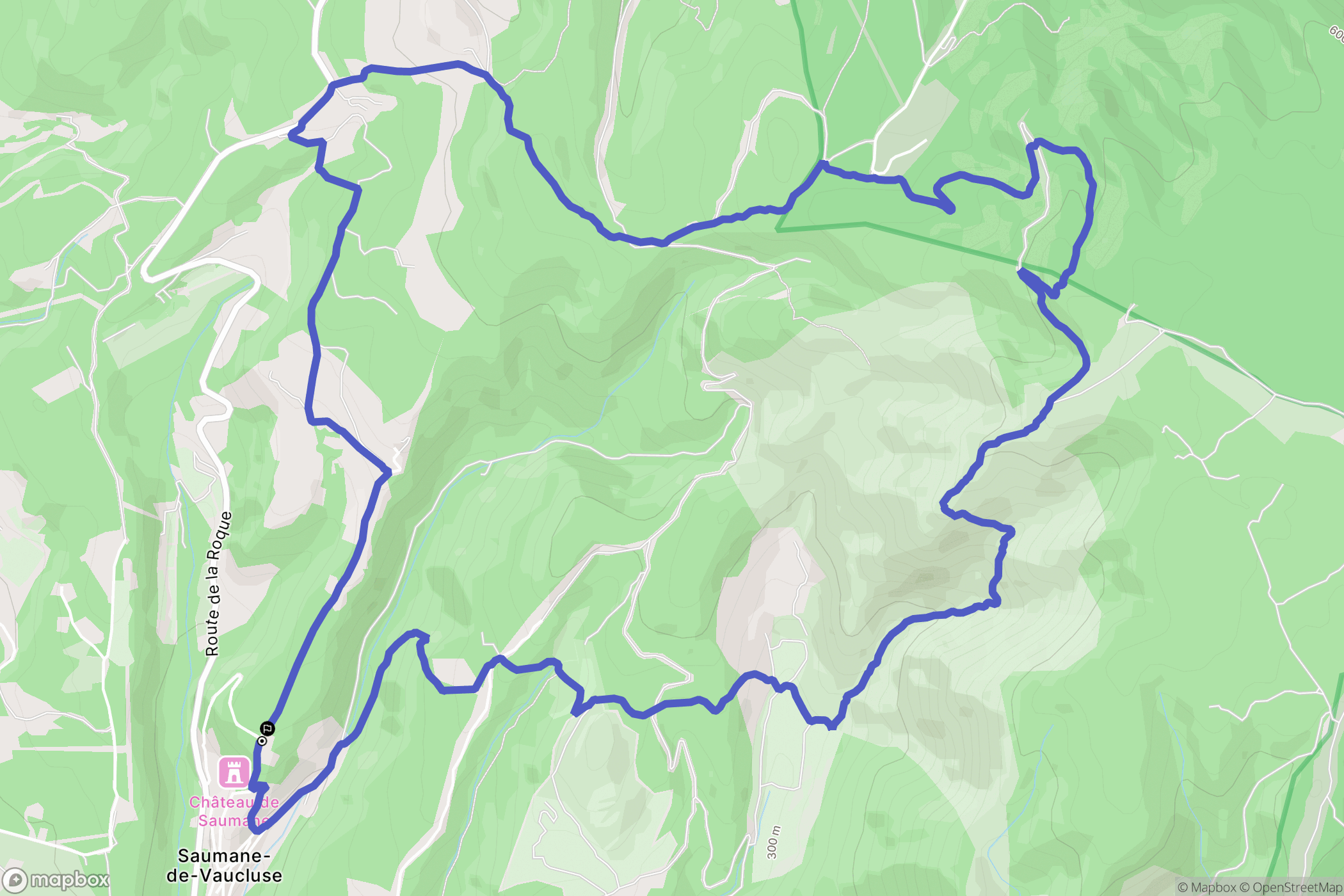 Saumane-de-Vaucluse : carte du parcours de randonnée - France
