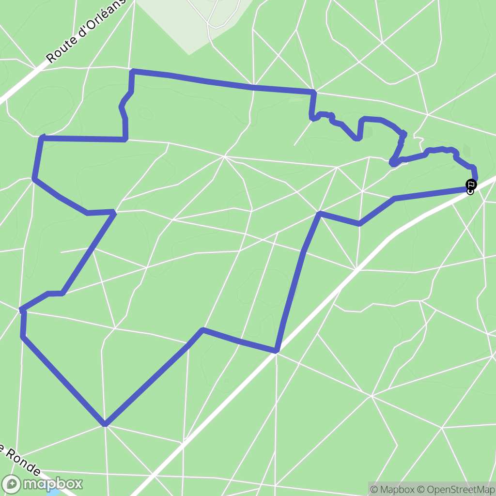 Fontainebleau : carte du parcours de randonnée - France