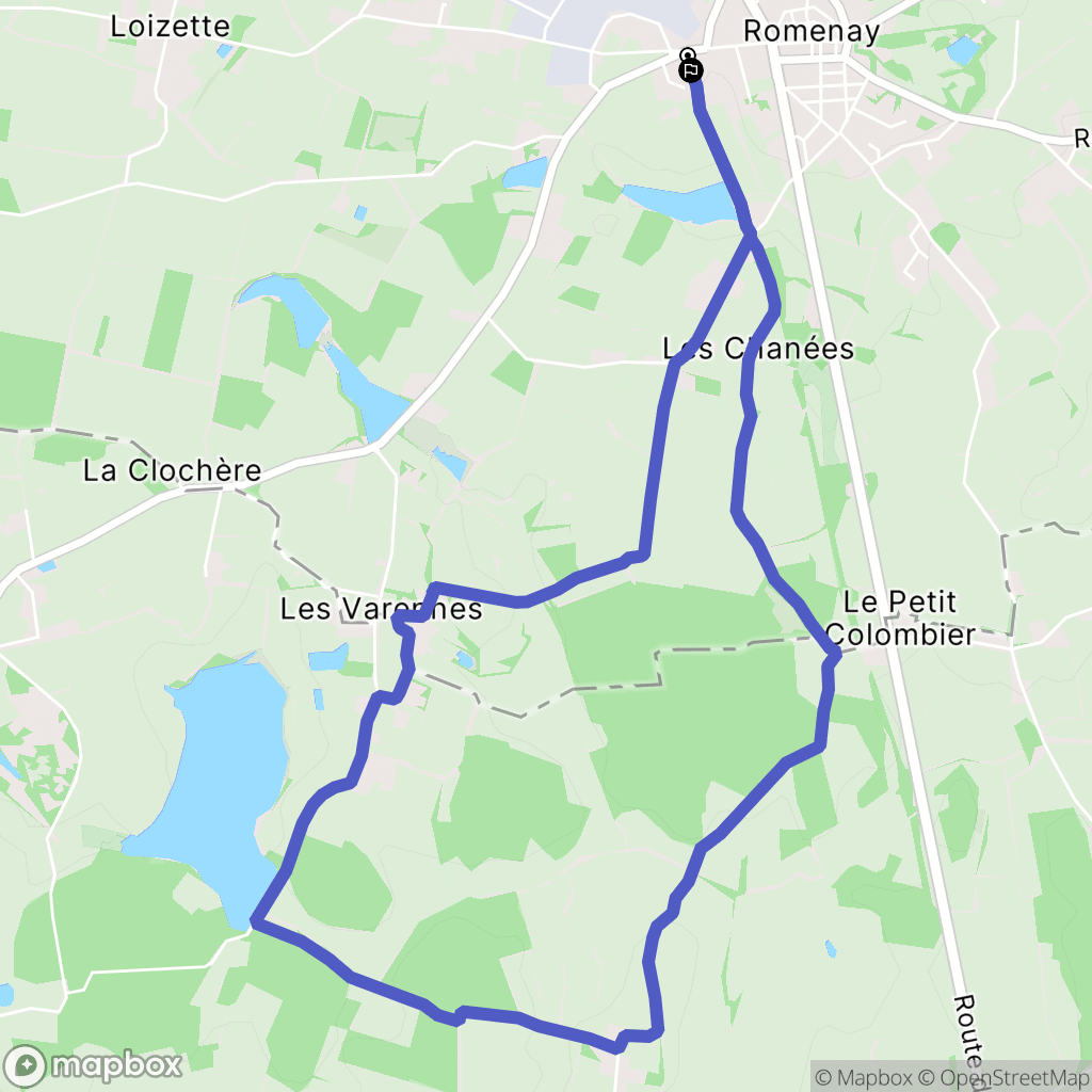 Romenay : carte du parcours de randonnée - France