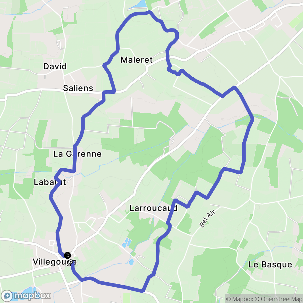 Villegouge : carte du parcours de randonnée - France