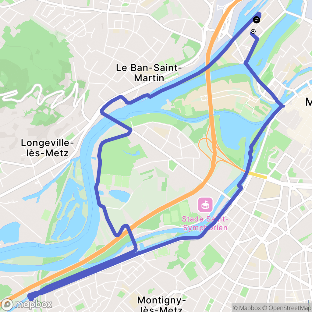 Metz : carte du parcours de randonnée - France