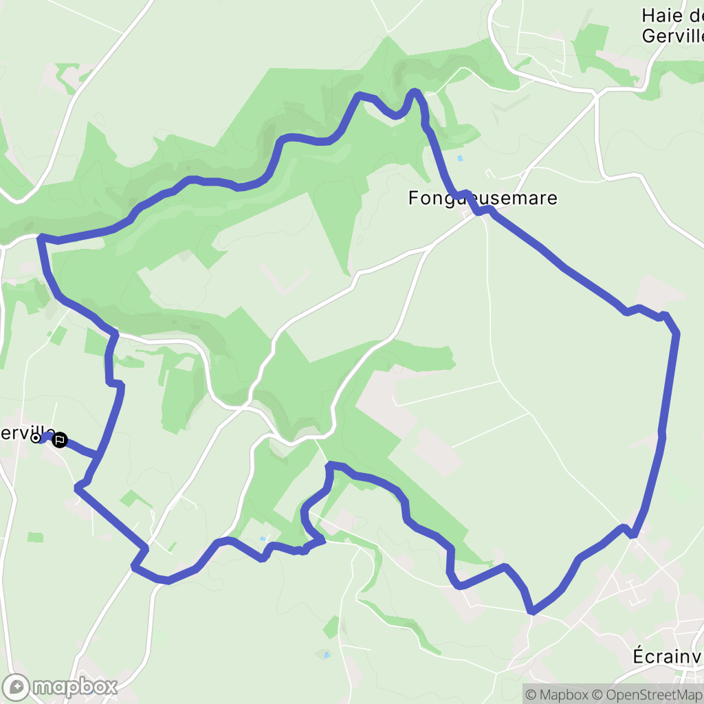 Cuverville : carte du parcours de randonnée - France