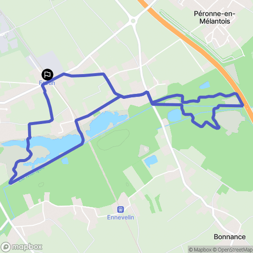 Fretin : carte du parcours de randonnée - France