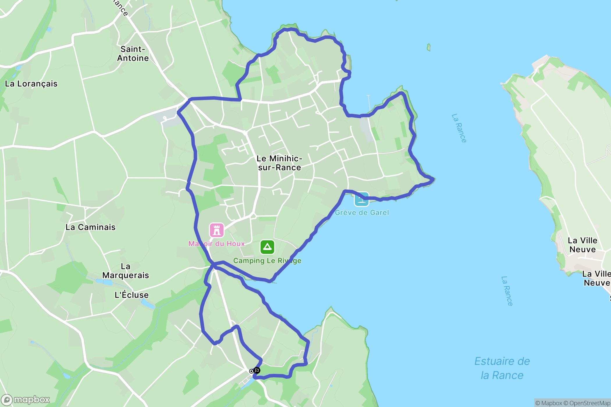 Le Minihic-sur-Rance : carte du parcours de randonnée - France