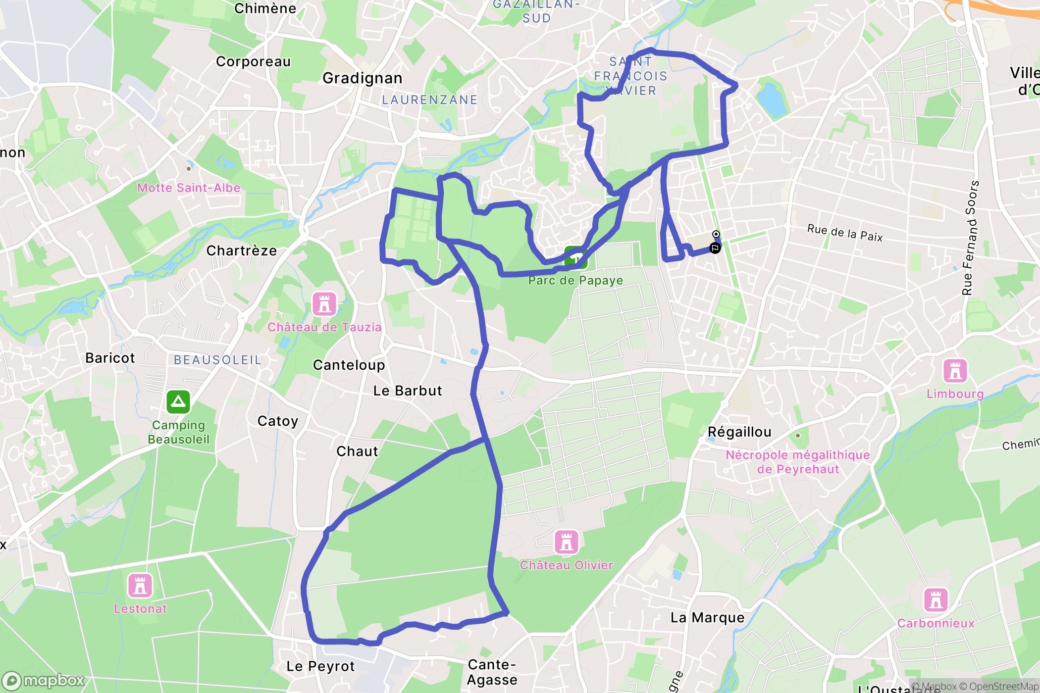 Villenave-d'Ornon : carte du parcours de randonnée - France