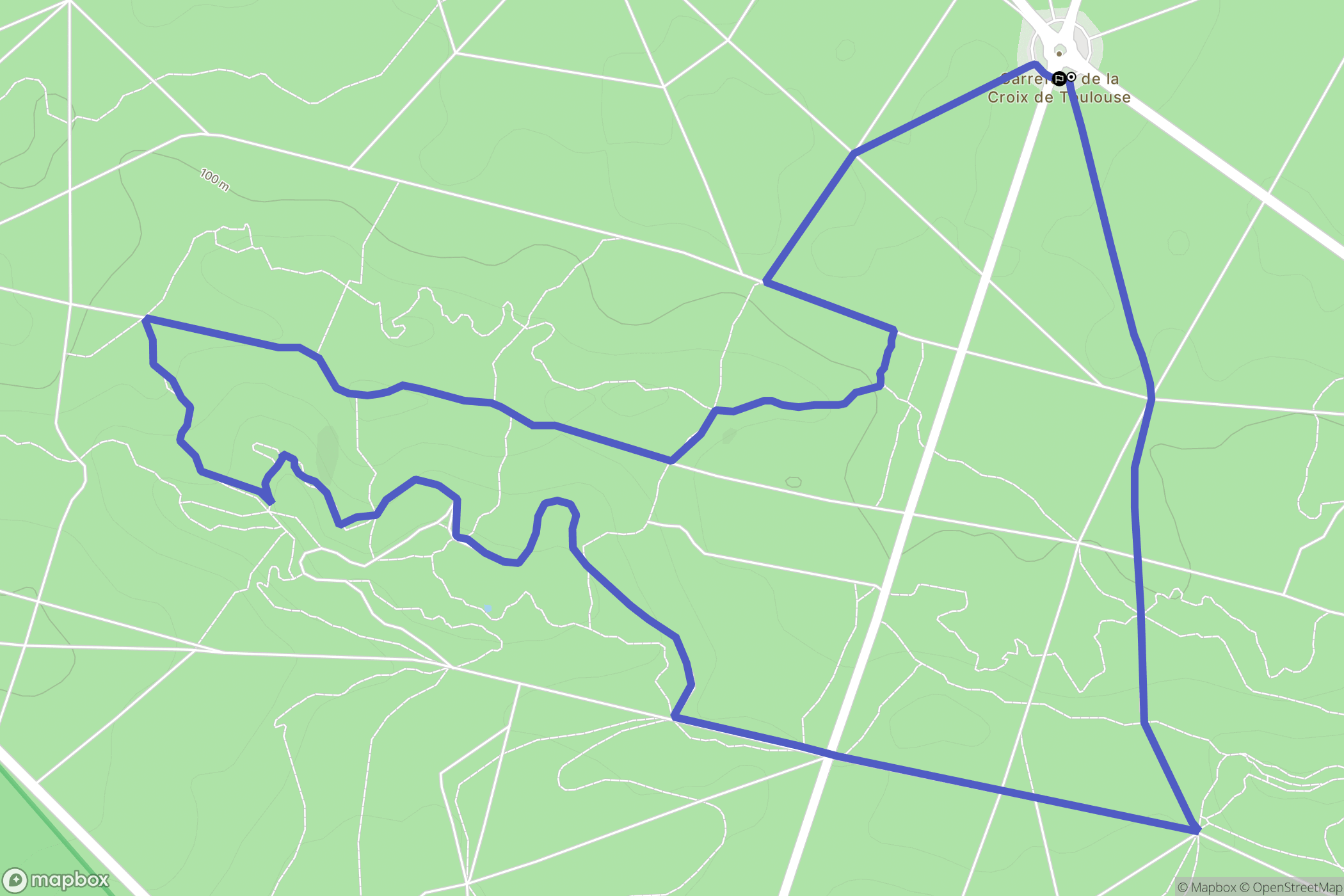 Fontainebleau : carte du parcours de randonnée - France