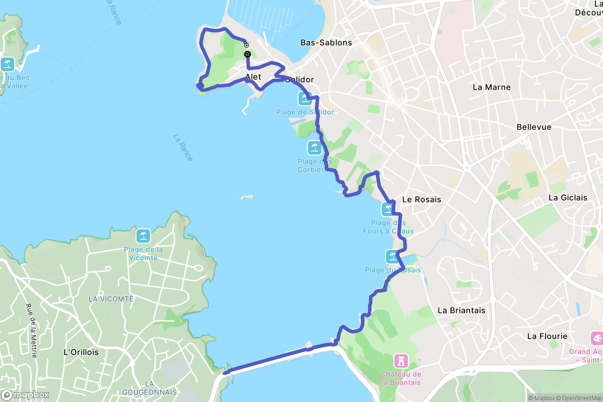 Saint-Malo : carte du parcours de randonnée - France