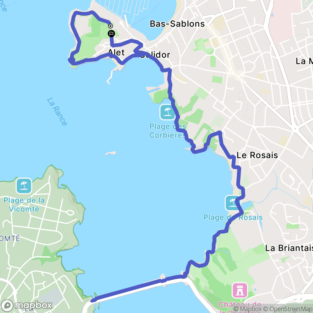 Saint-Malo : carte du parcours de randonnée - France