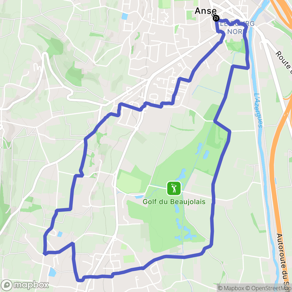 Anse : carte du parcours de randonnée - France