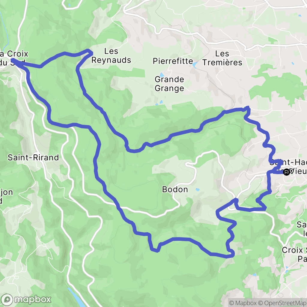 Saint-Haon-le-Vieux : carte du parcours de randonnée - France