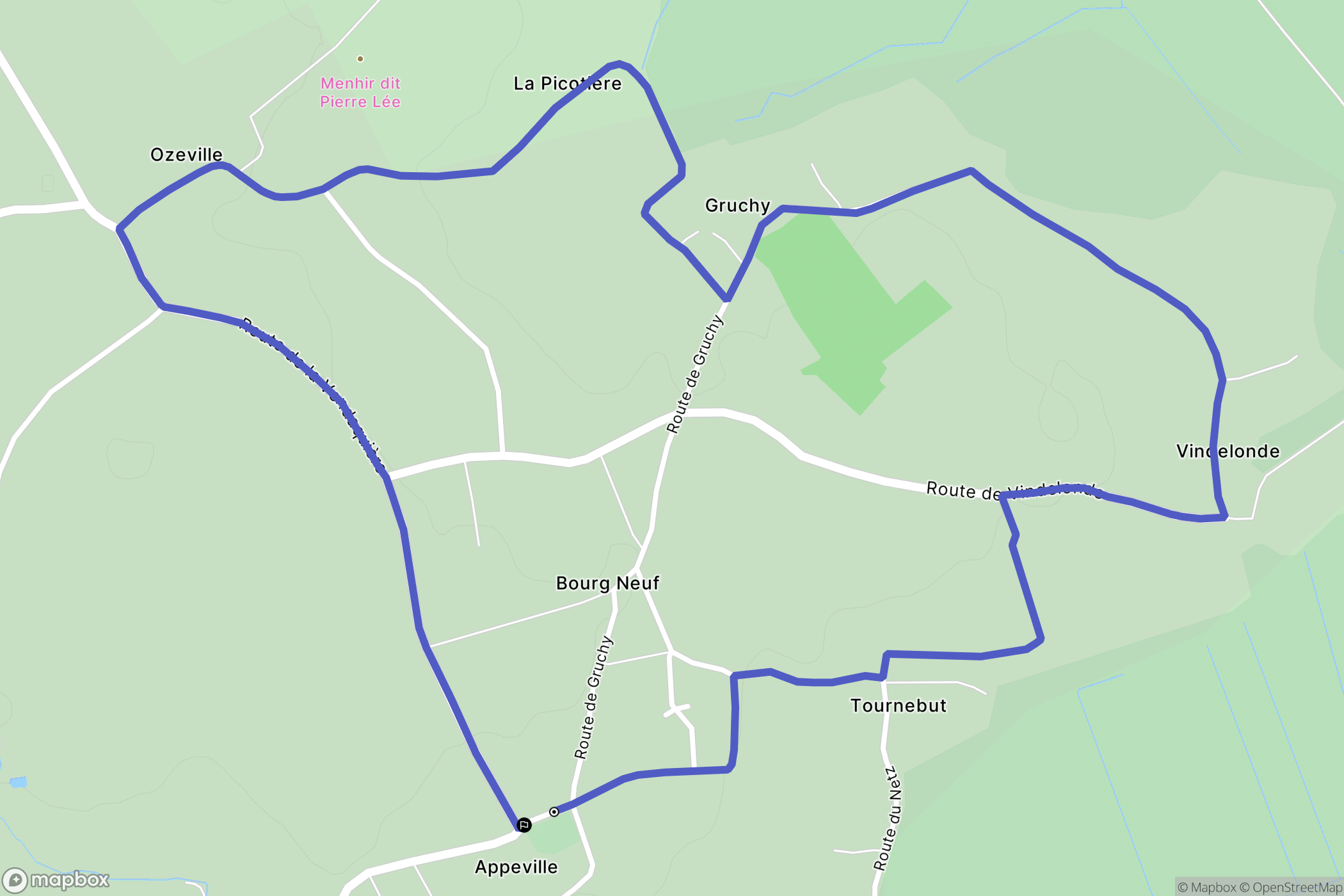 Appeville : carte du parcours de randonnée - France