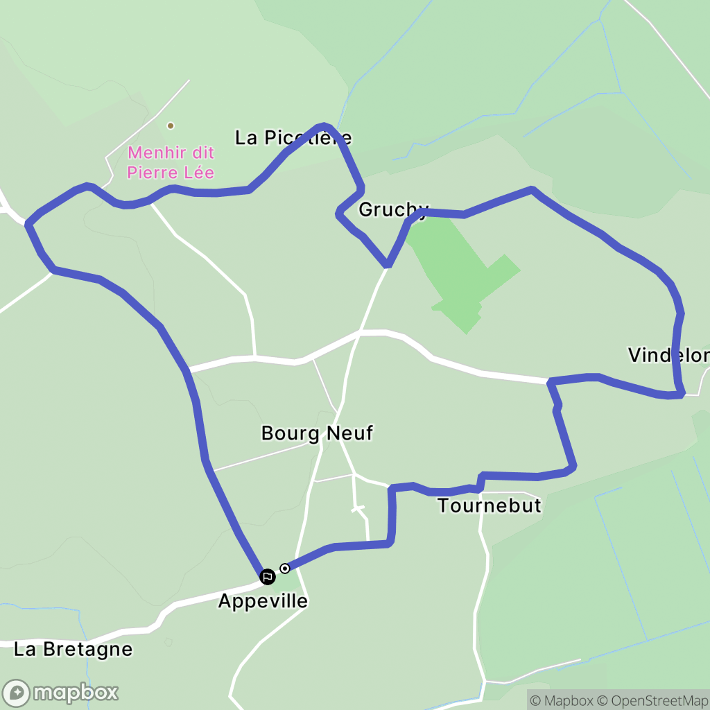 Appeville : carte du parcours de randonnée - France