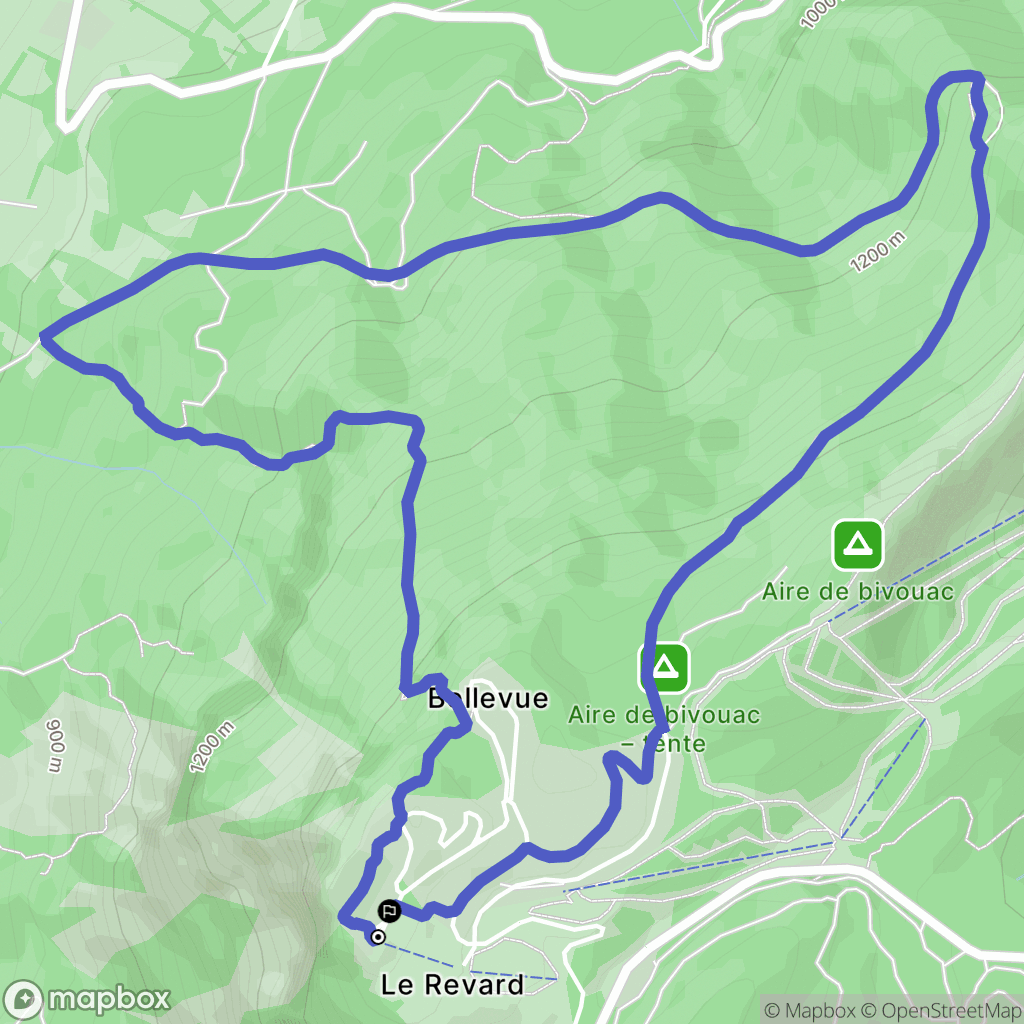 Les Déserts : carte du parcours de randonnée - France