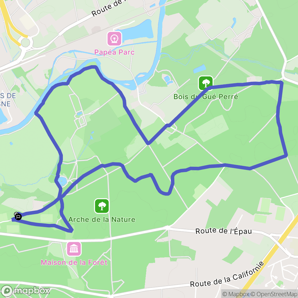 Le Mans : carte du parcours de randonnée - France