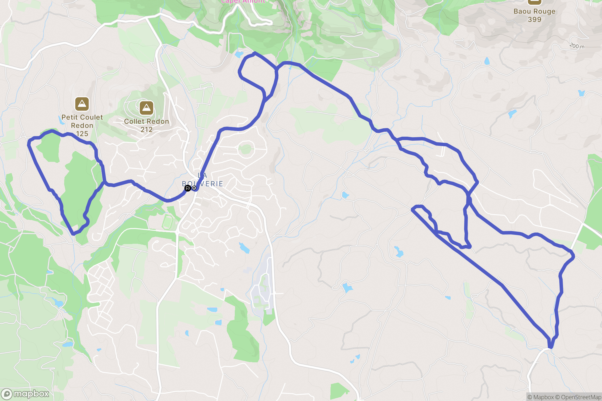 Roquebrune-sur-Argens : carte du parcours de randonnée - France