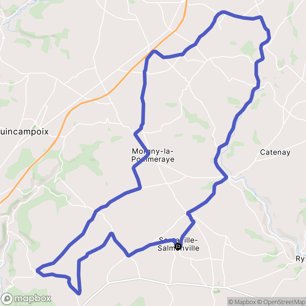 Servaville-Salmonville : carte du parcours de randonnée - France