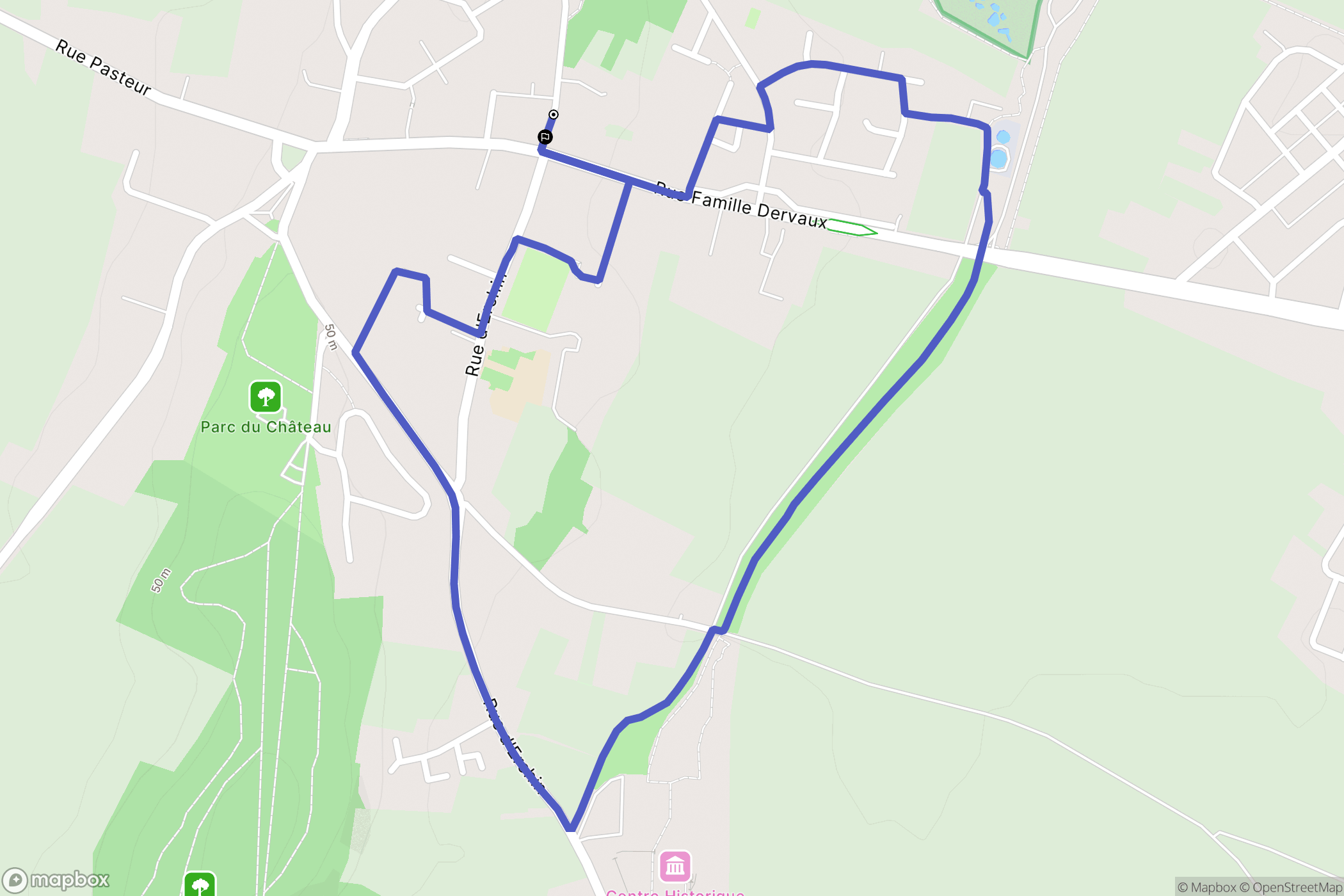 Lewarde : carte du parcours de randonnée - France