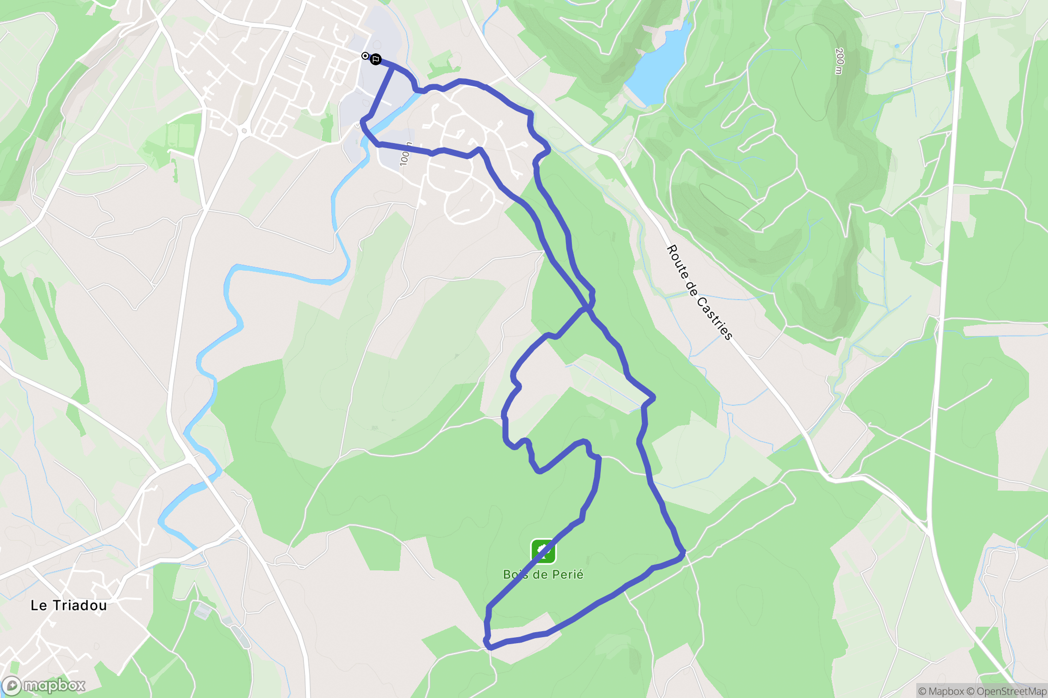 Saint-Mathieu-de-Tréviers : carte du parcours de randonnée - France