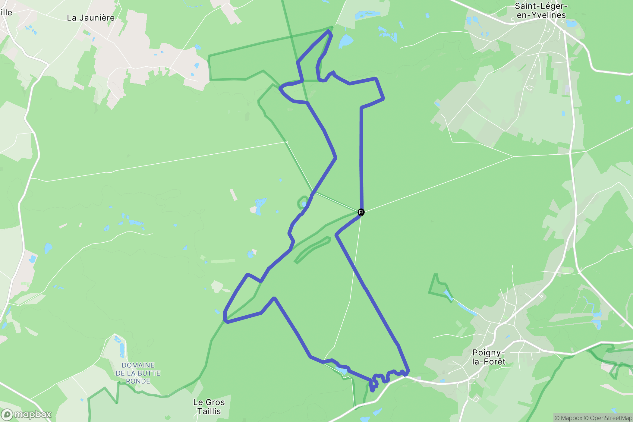 Poigny-la-Forêt : carte du parcours de randonnée - France