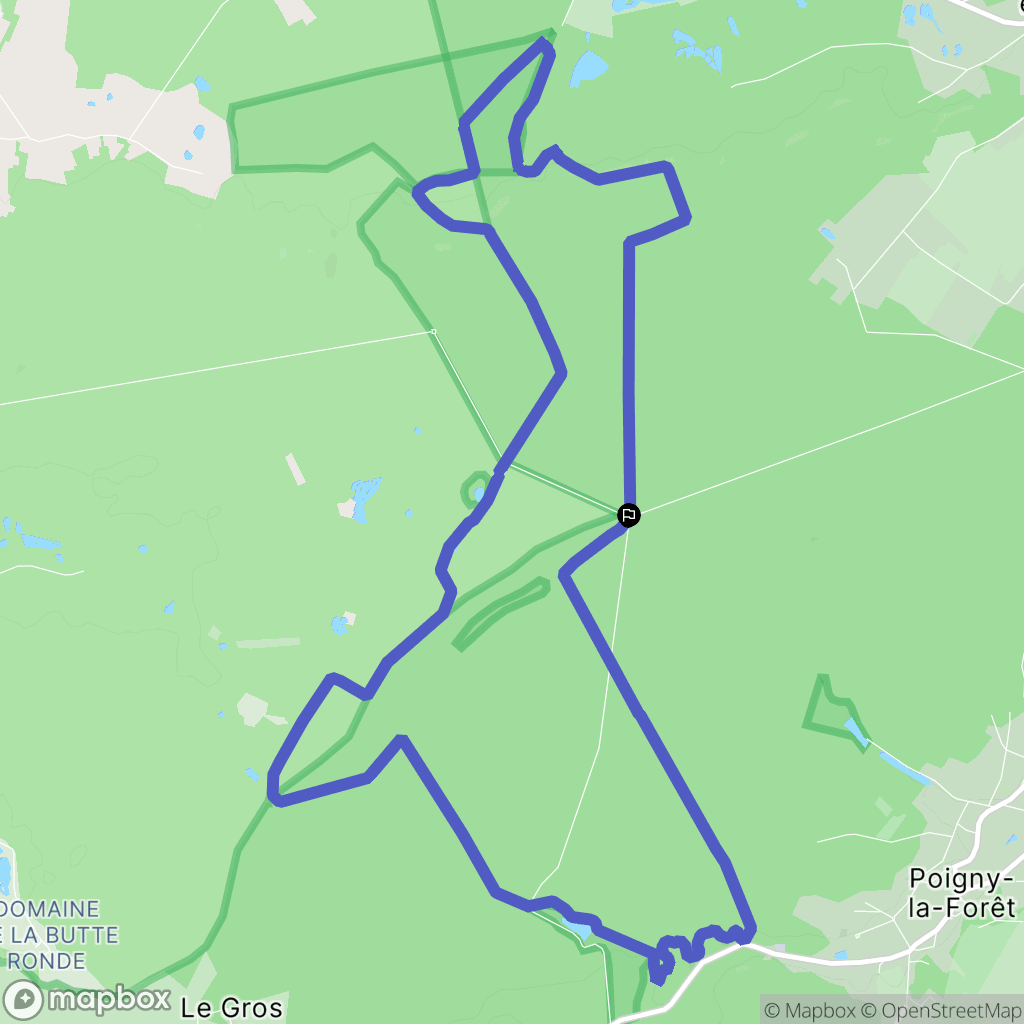 Poigny-la-Forêt : carte du parcours de randonnée - France