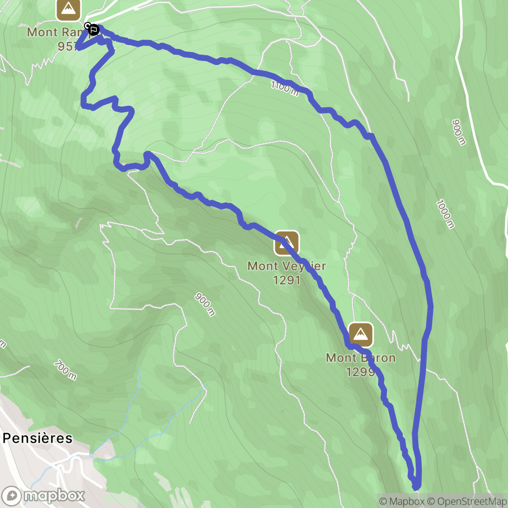 Annecy : carte du parcours de randonnée - France