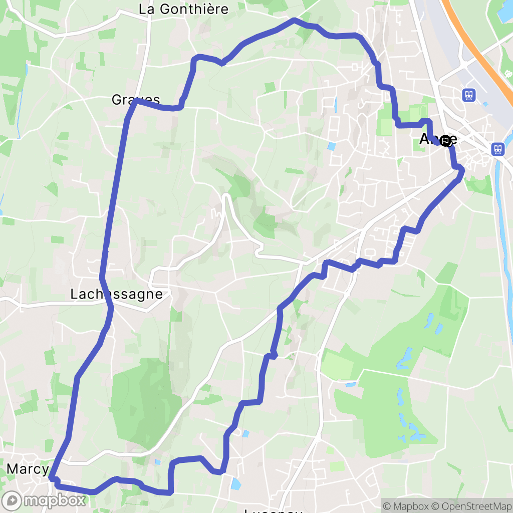 Anse : carte du parcours de randonnée - France