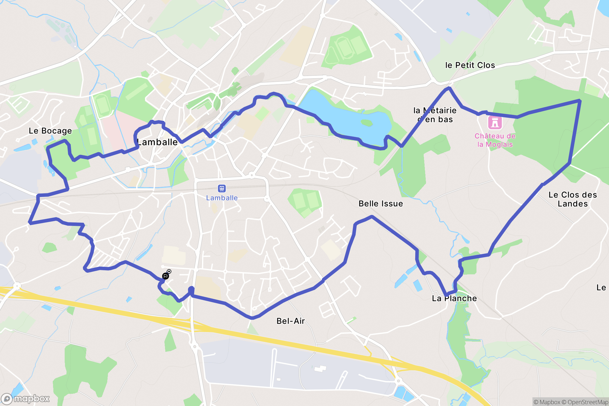 Lamballe-Armor : carte du parcours de randonnée - France