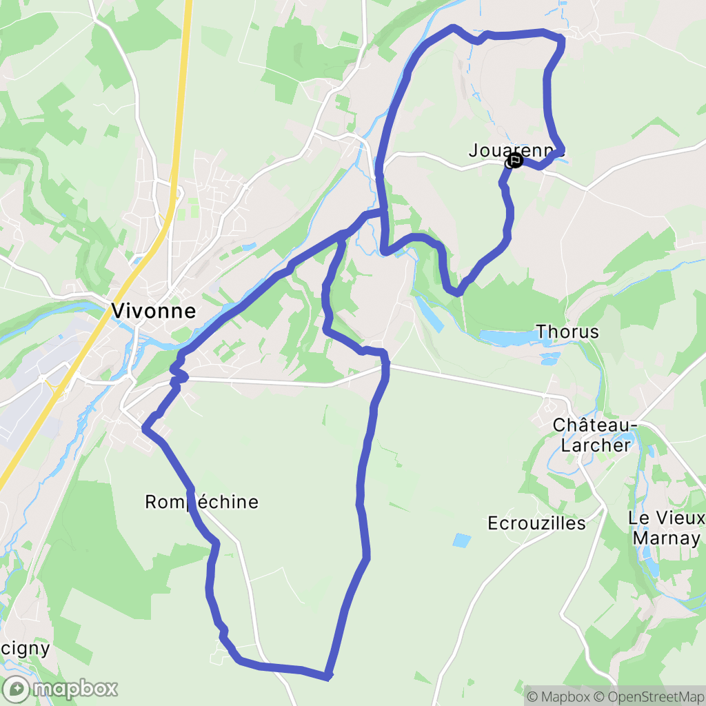 Aslonnes : carte du parcours de randonnée - France