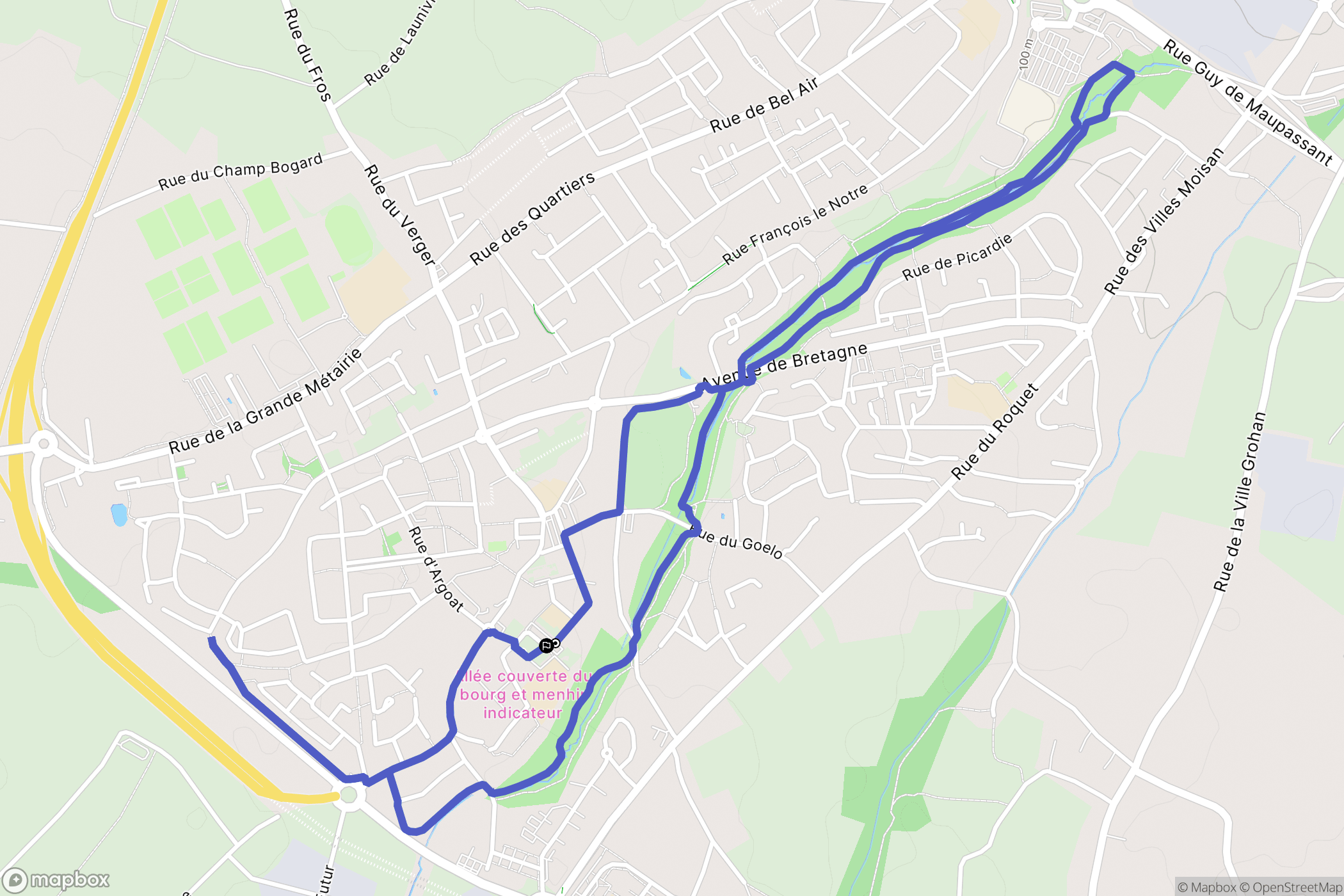 Ploufragan : carte du parcours de randonnée - France