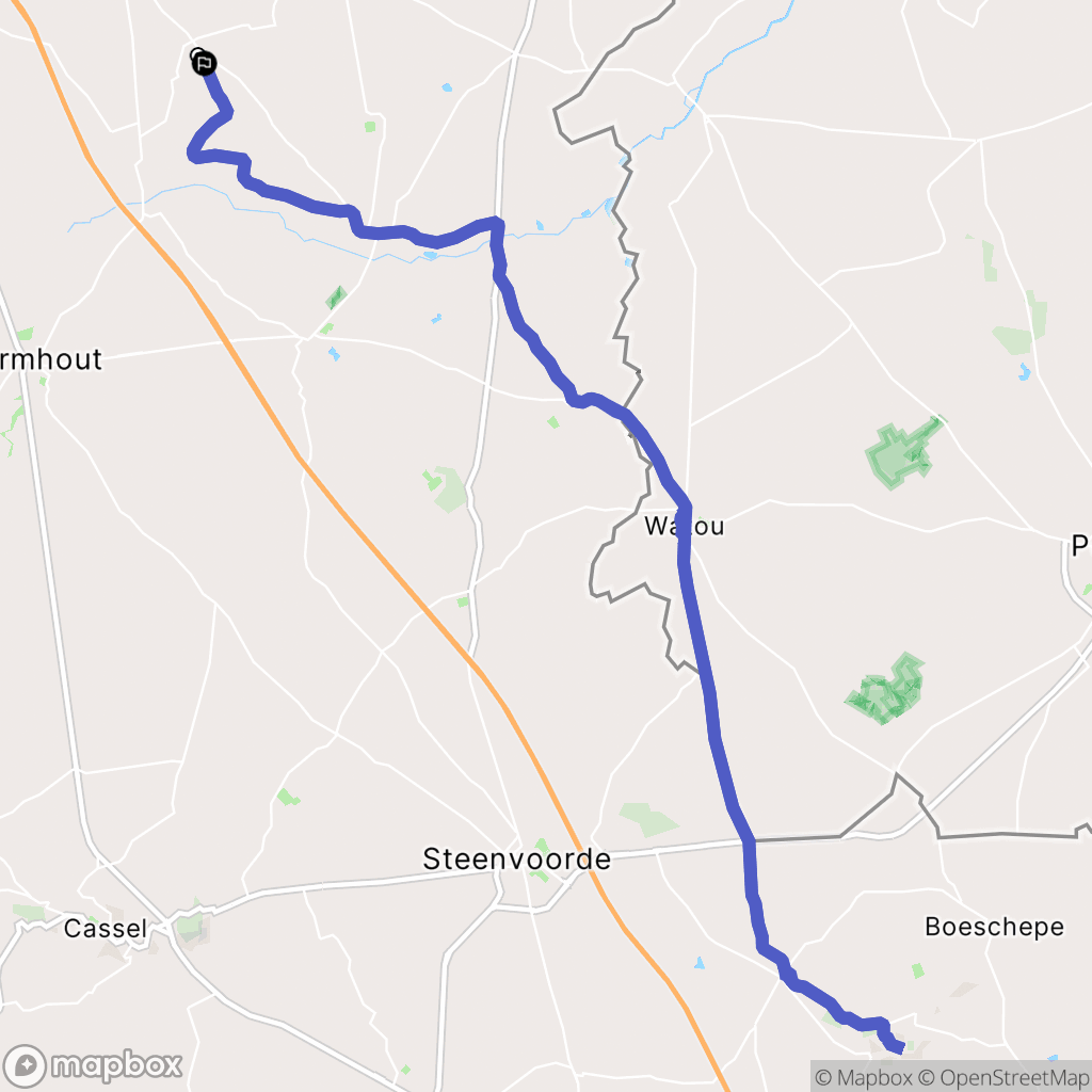 West-Cappel : carte du parcours de randonnée - France