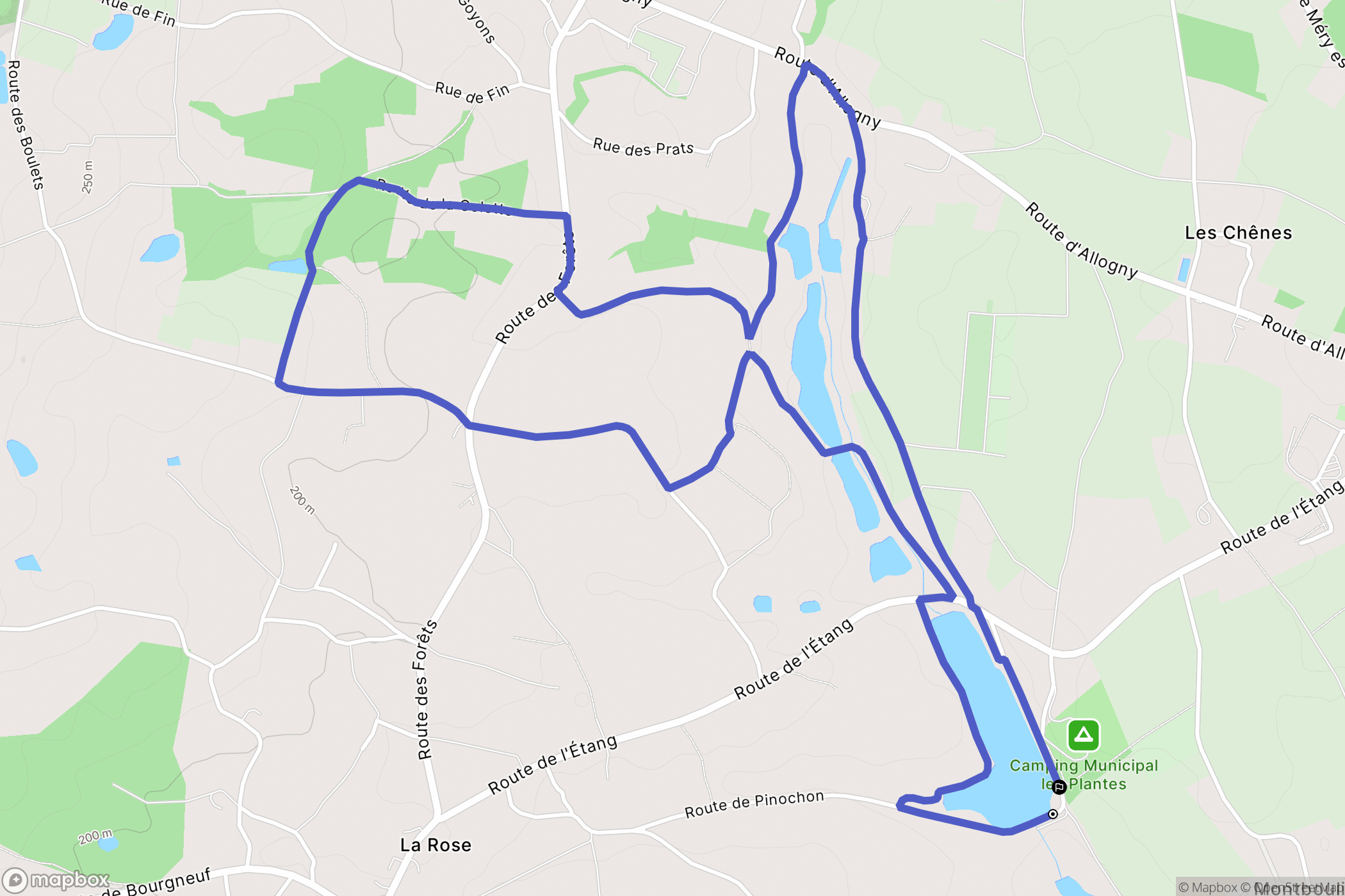 Saint-Martin-d'Auxigny : carte du parcours de randonnée - France