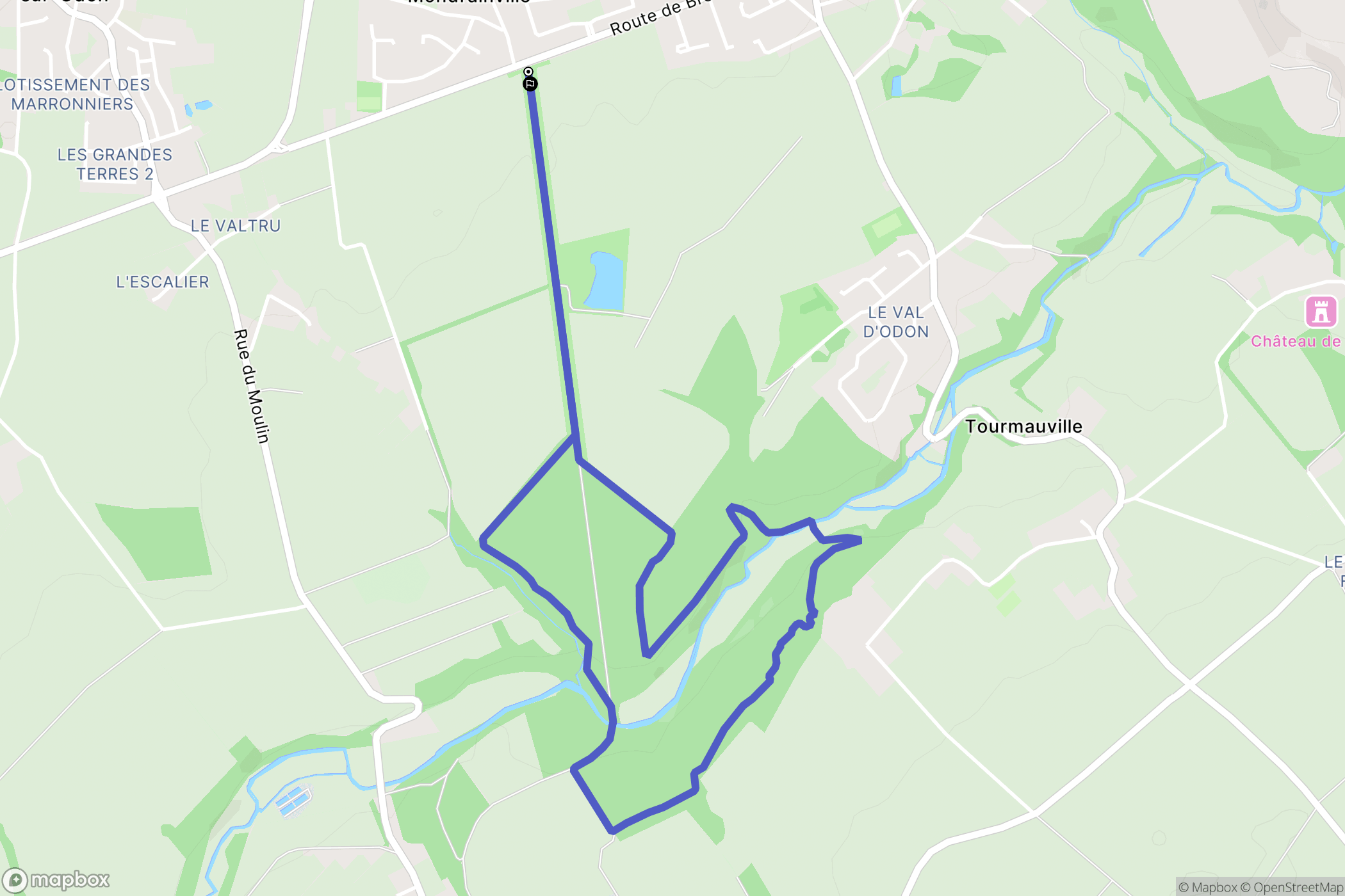Mondrainville : carte du parcours de randonnée - France