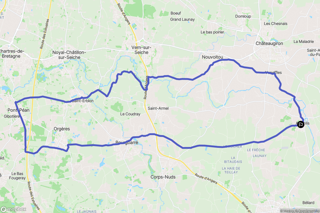 Amanlis : carte du parcours de randonnée - France
