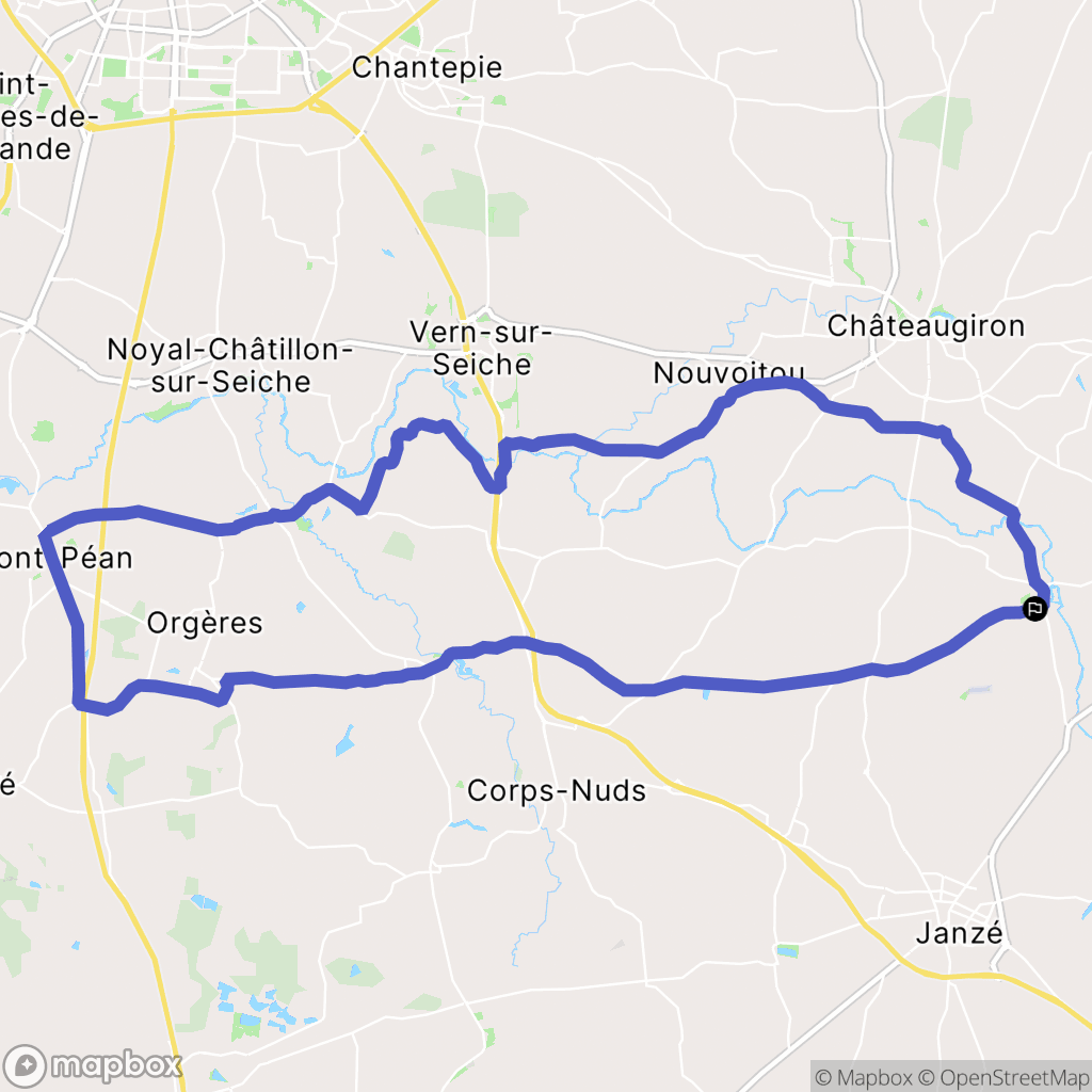 Amanlis : carte du parcours de randonnée - France