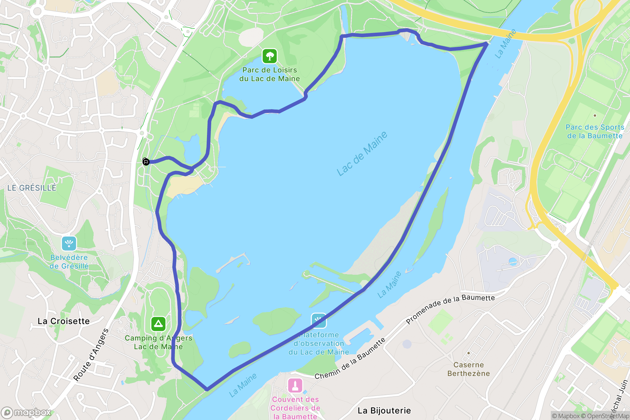Bouchemaine : carte du parcours de randonnée - France