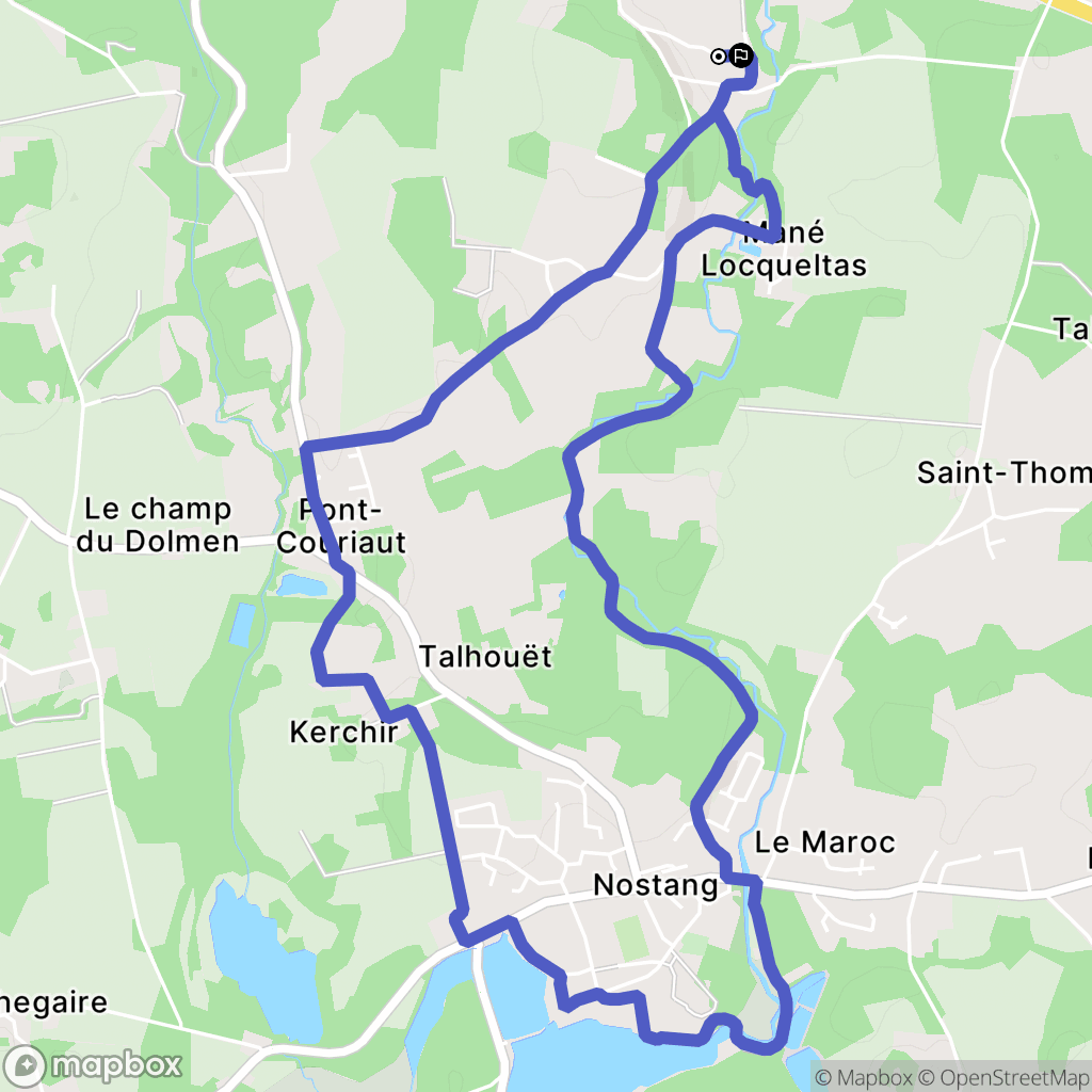 Nostang : carte du parcours de randonnée - France