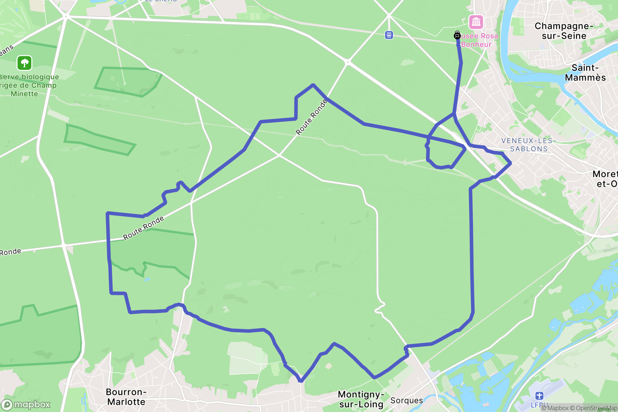 Thomery : carte du parcours de randonnée - France