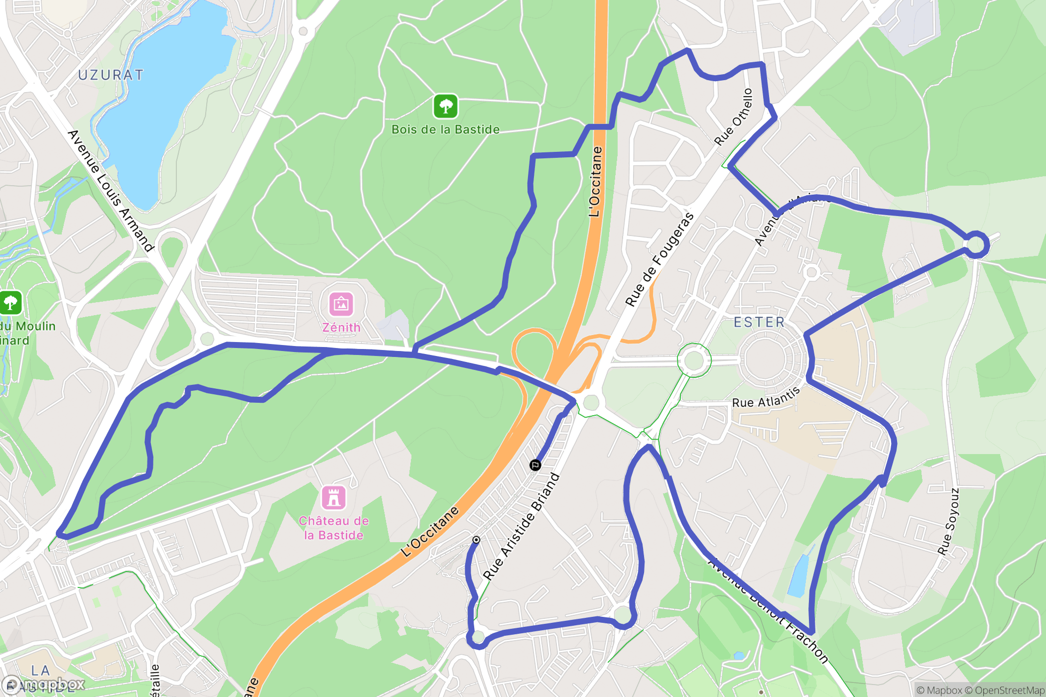 Limoges : carte du parcours de randonnée - France