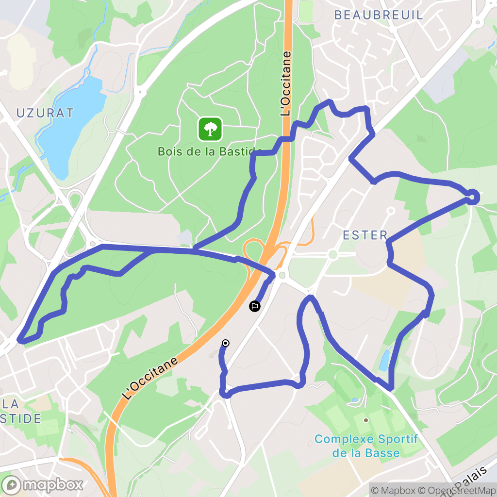 Limoges : carte du parcours de randonnée - France