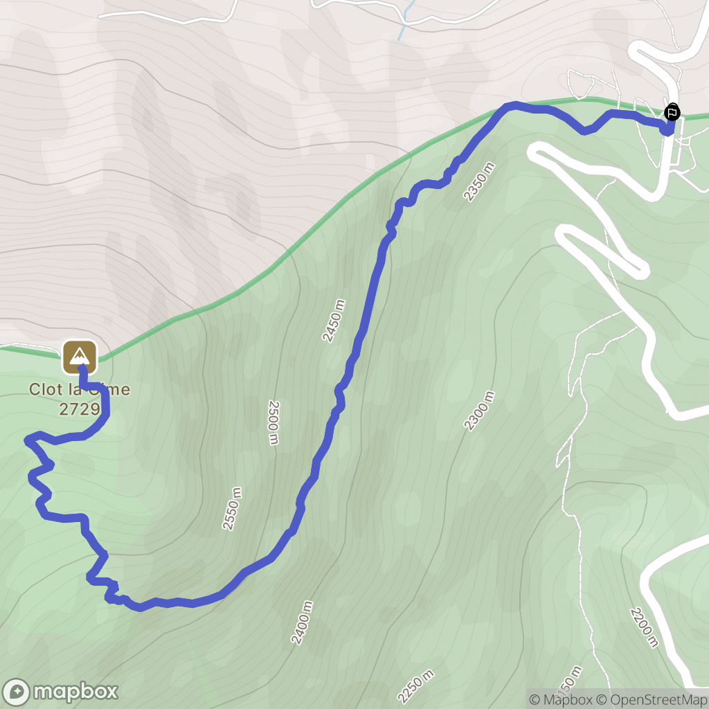 Arvieux : carte du parcours de randonnée - France