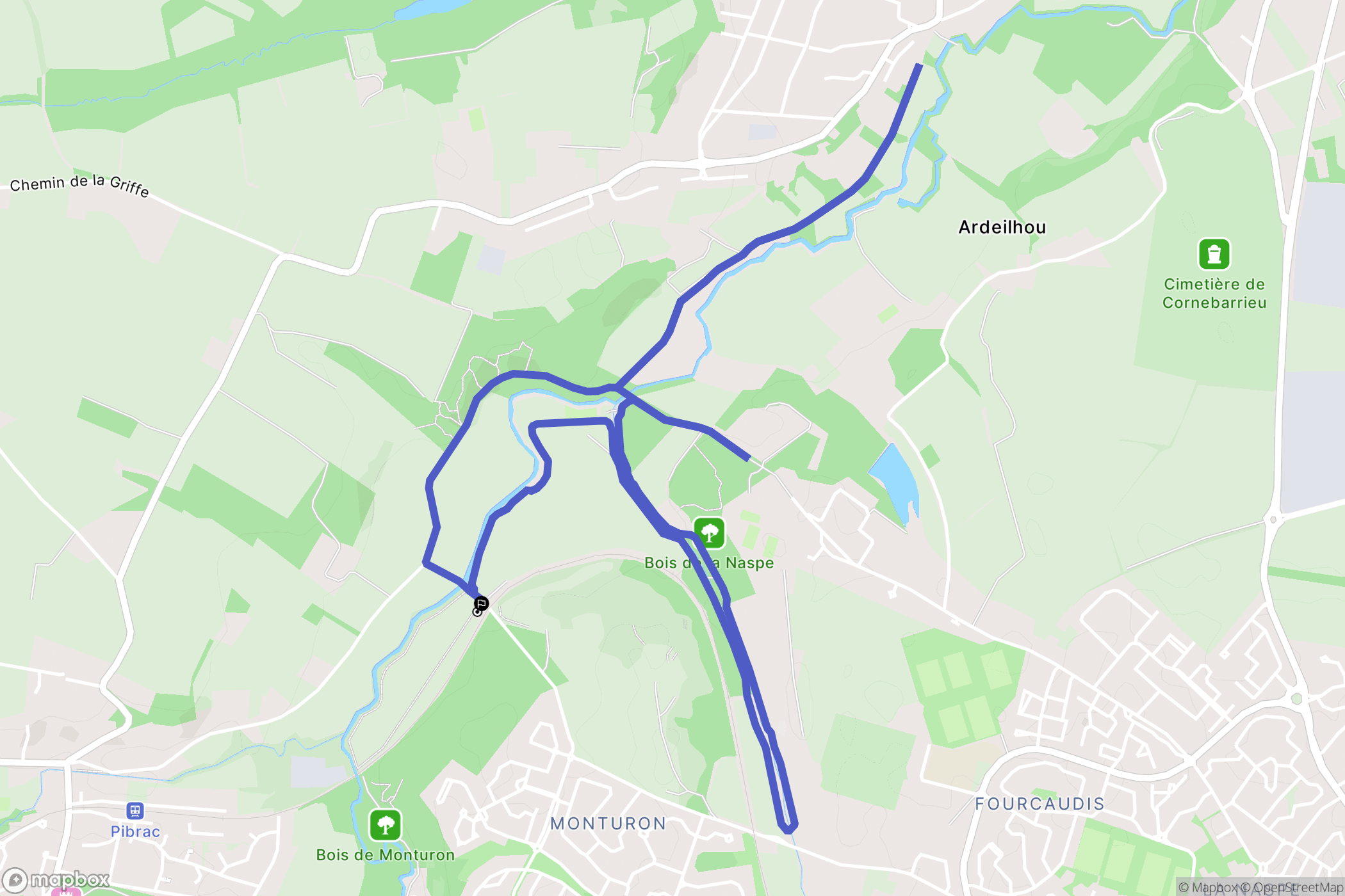 Colomiers : carte du parcours de randonnée - France