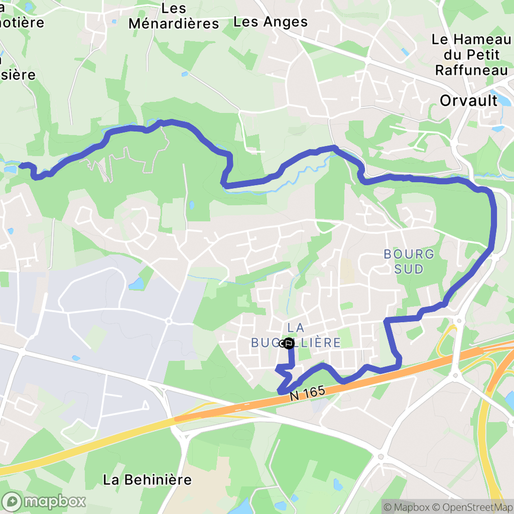 Orvault : carte du parcours de randonnée - France