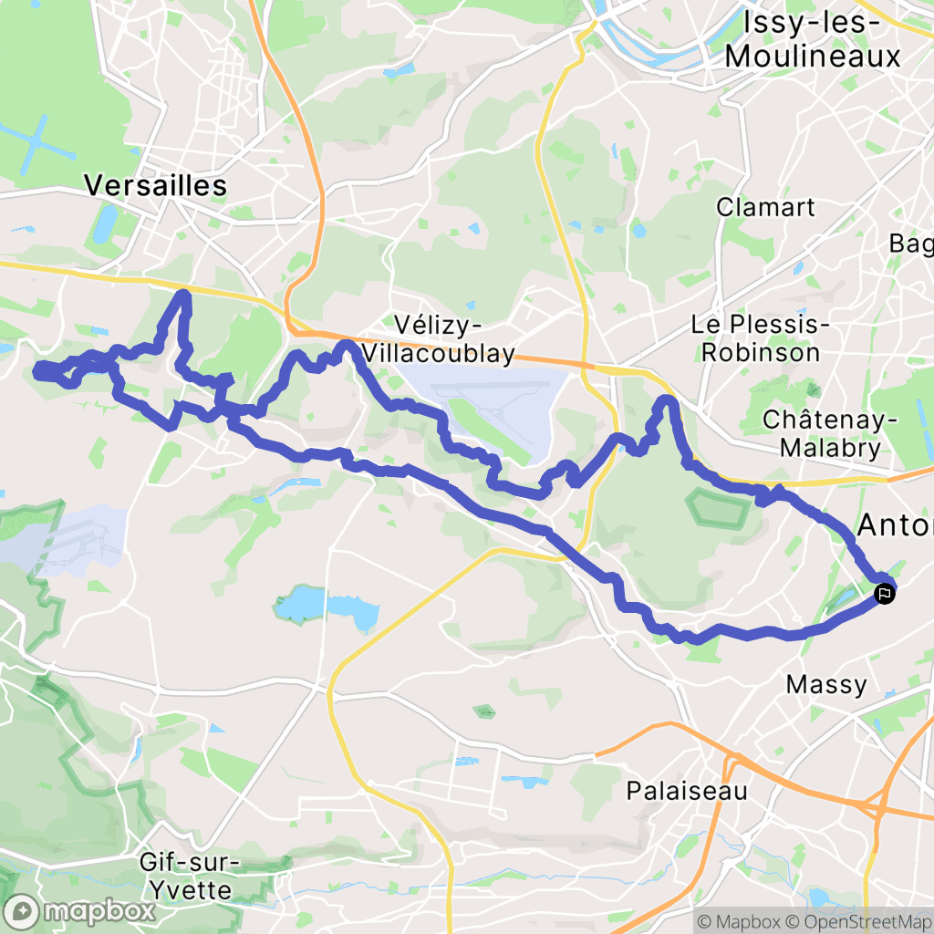 Antony : carte du parcours de randonnée - France