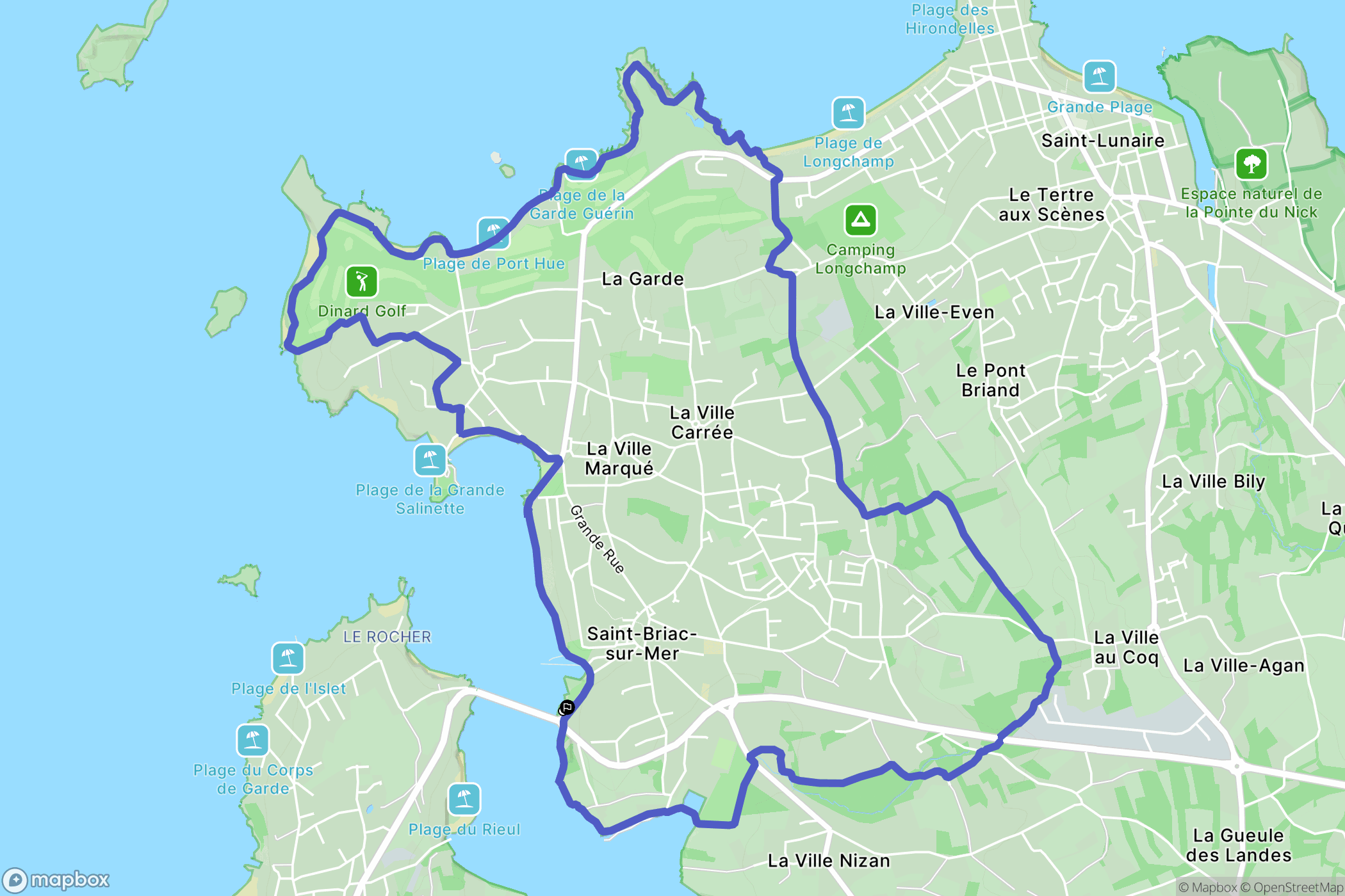 Saint-Briac-sur-Mer : carte du parcours de randonnée - France