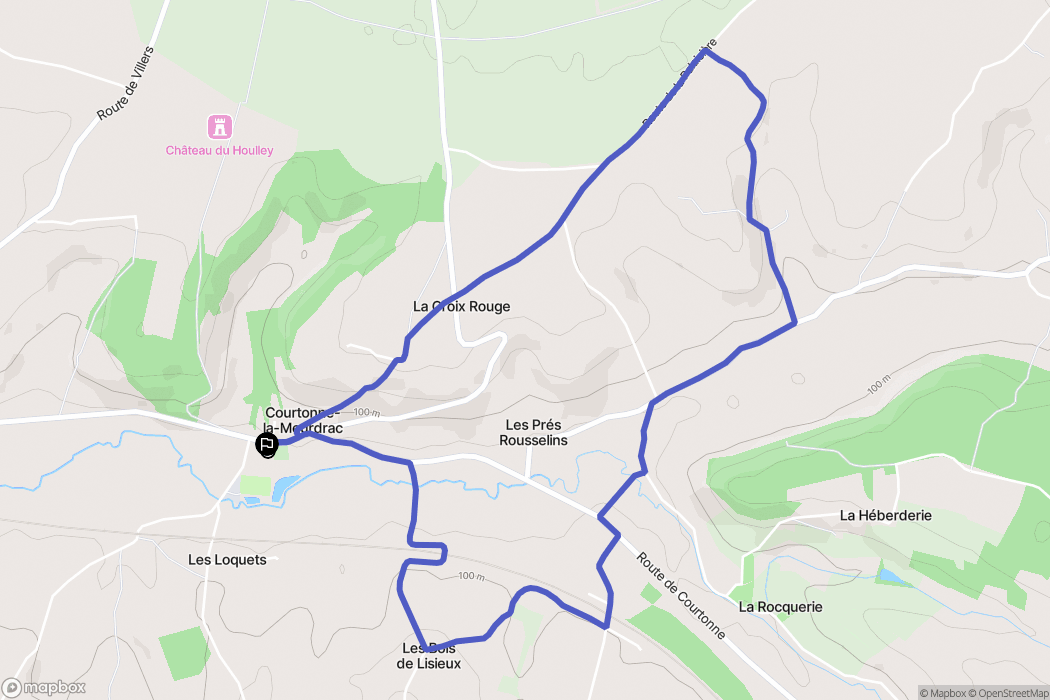 Courtonne-la-Meurdrac : carte du parcours de randonnée - France