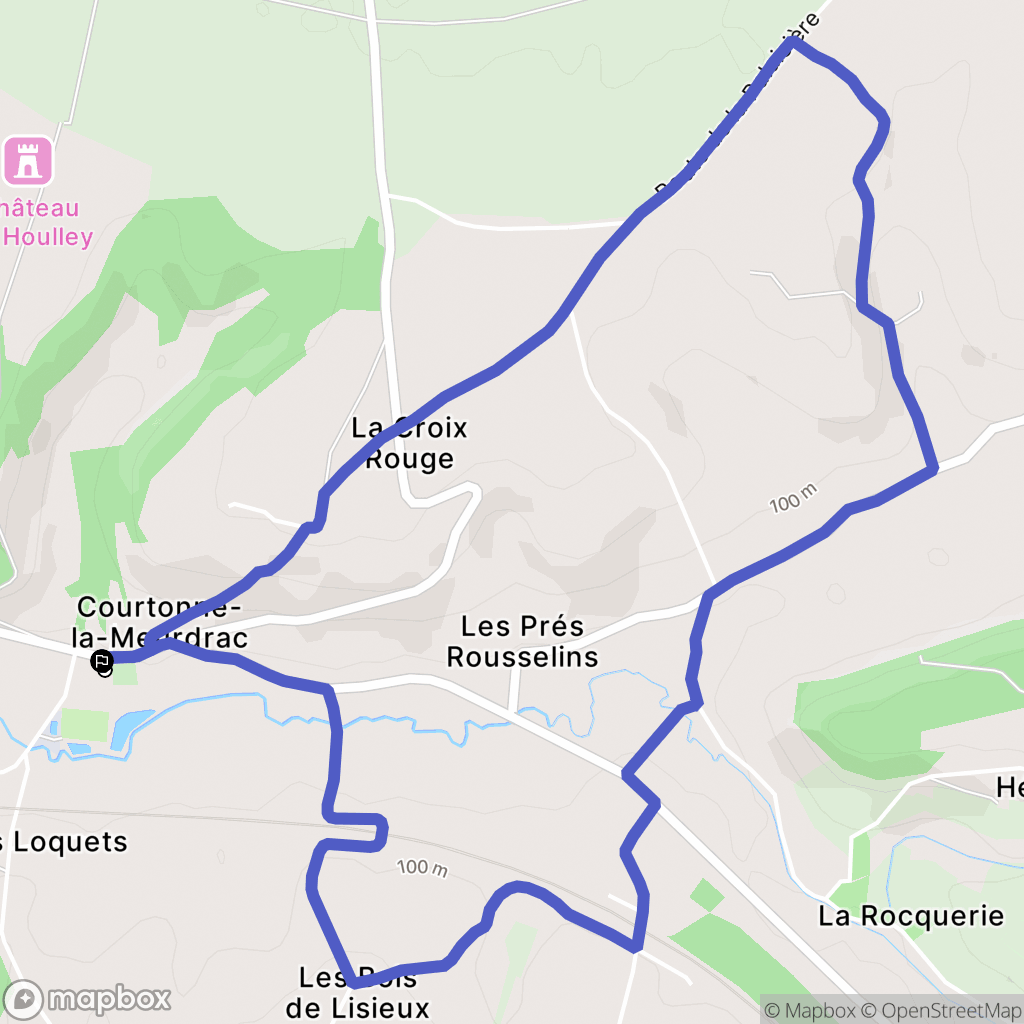 Courtonne-la-Meurdrac : carte du parcours de randonnée - France