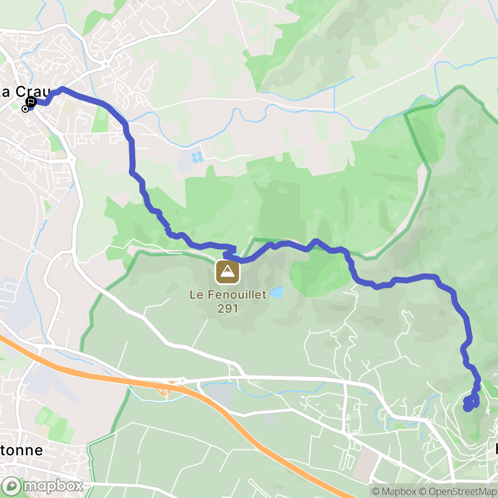 La Crau : carte du parcours de randonnée - France