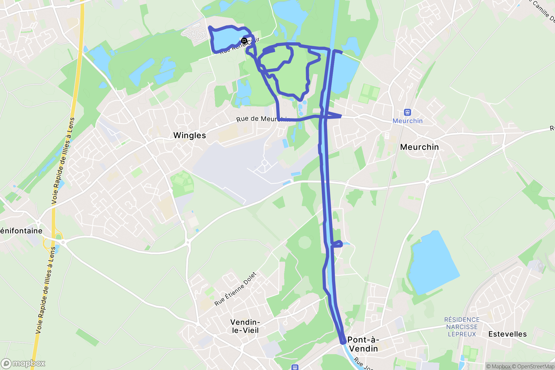Wingles : carte du parcours de randonnée - France